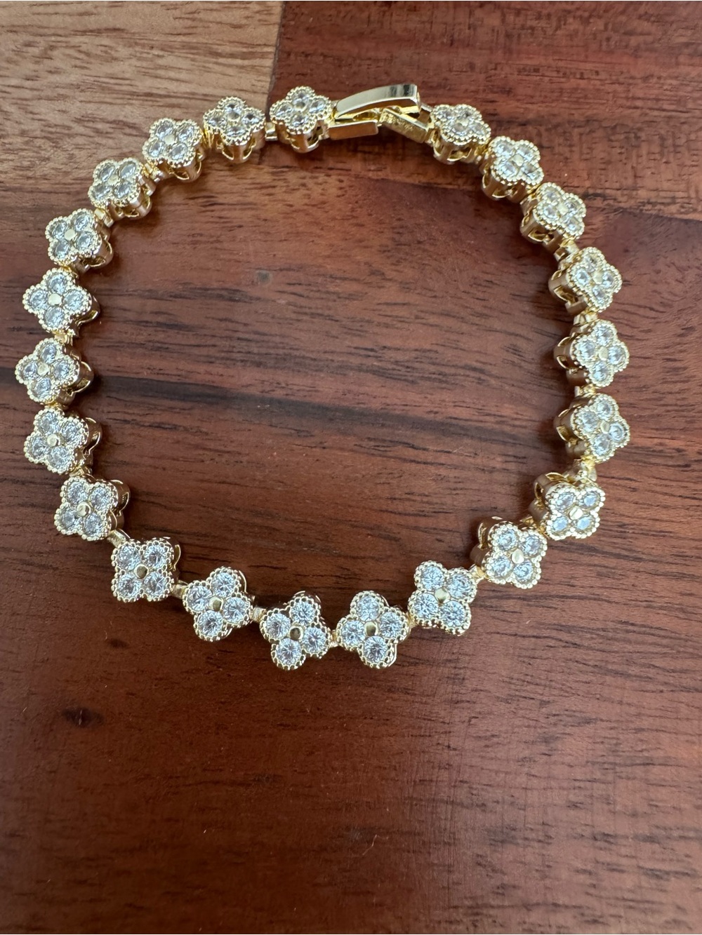 Gold Floral stone clusterBracelet - Women Jewelry